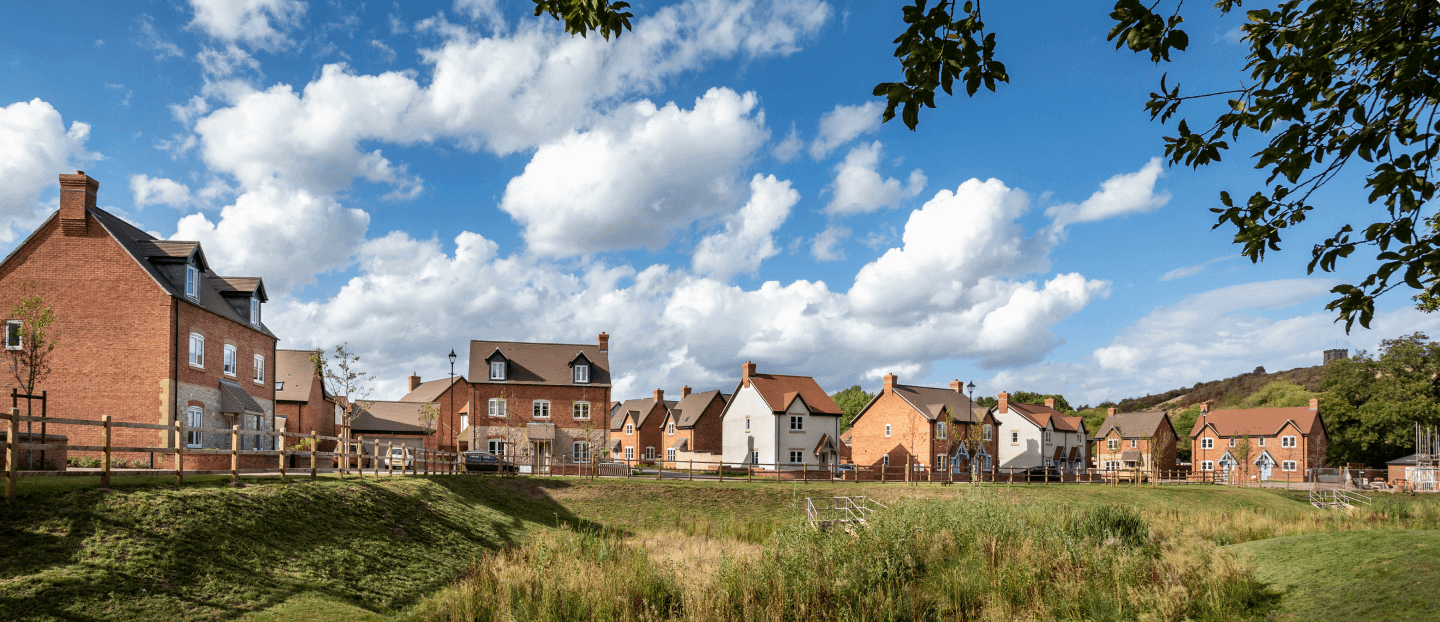 Landscape with new build houses 