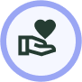 Hand with heart icon 